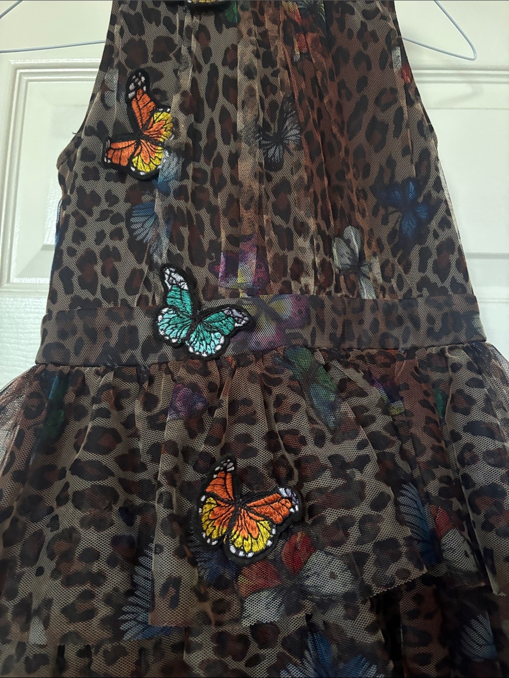 Hannah Banana Brown Leopard Print Tiered Butterfly Costume Dress - Picture 2 of 4